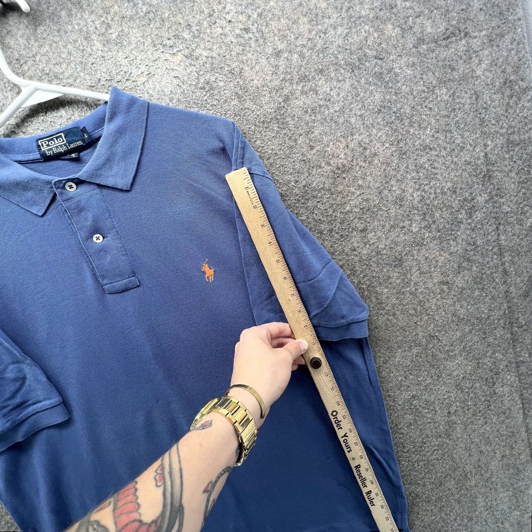 Polo Ralph Lauren VINTAGE Polo Ralph Lauren Polo Shirt Men L Blue Solid Pony Pique Short Sleeve Casual Size US L / EU 52-54 / 3 - 4 Thumbnail