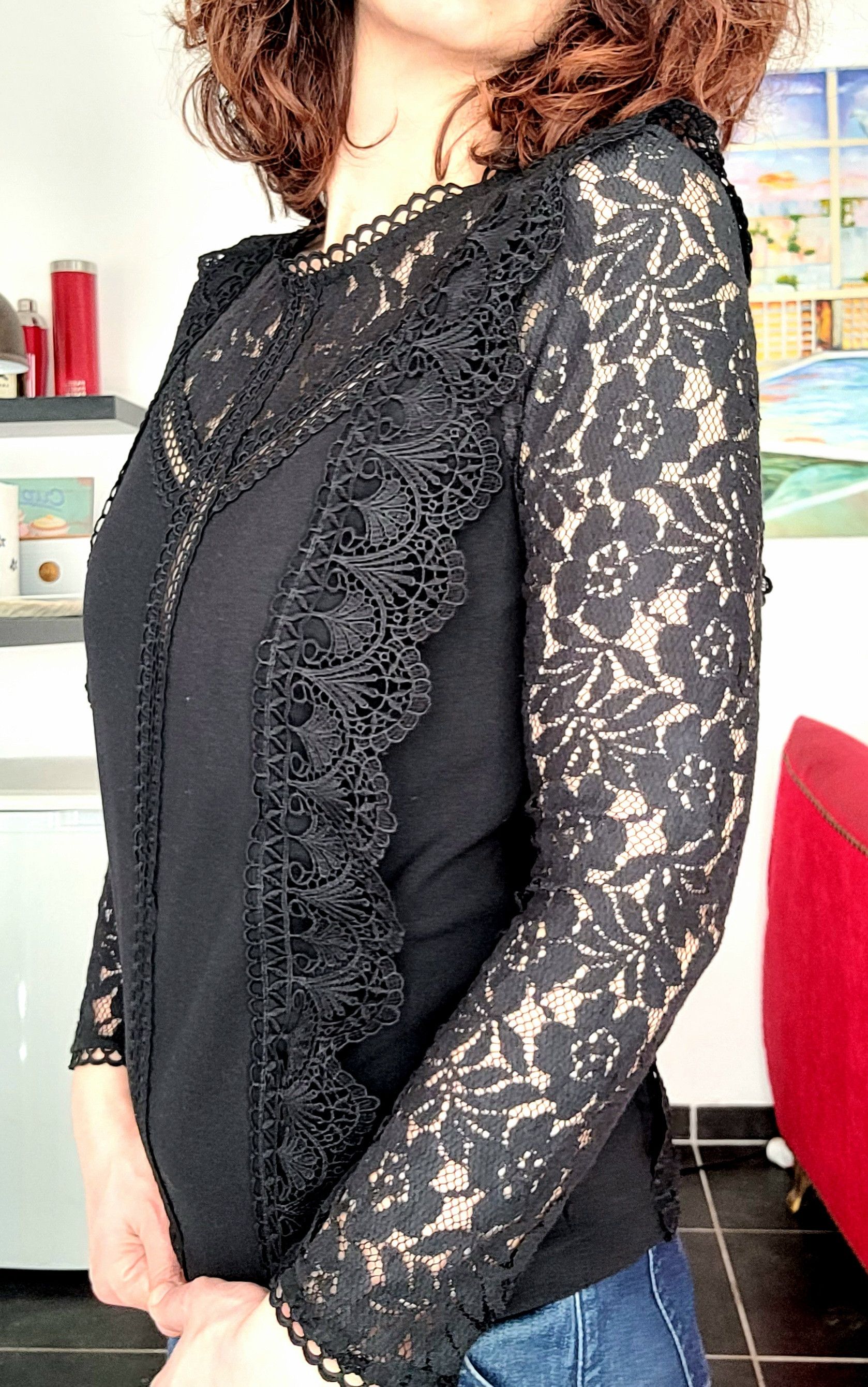 Other Blouse dentelle chic rétro vintage fêtes 34 Size XS / US 0-2 / IT 36-38 - 2 Thumbnail