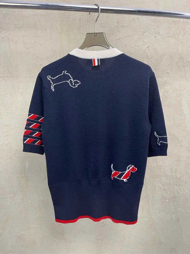 Thom Browne Thom browne Dark blue puppy patterned four-striped wool sho Size US M / EU 48-50 / 2 - 2 Thumbnail