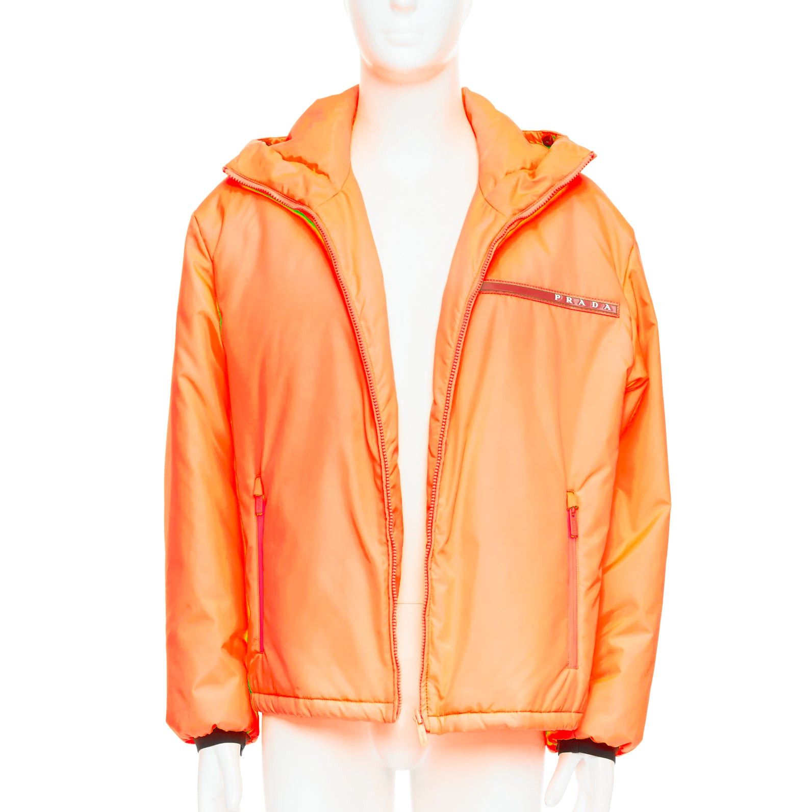 Prada PRADA 2018 Linea Rossa Primaloft neon orange puffer M Kanye West Size US M / EU 48-50 / 2 - 1 Thumbnail