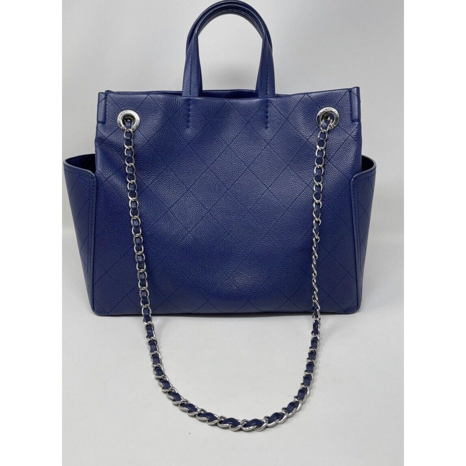 Chanel CHANEL Quilted Blue Caviar Leather Pocket Chain CC Charm Size ONE SIZE - 4 Thumbnail