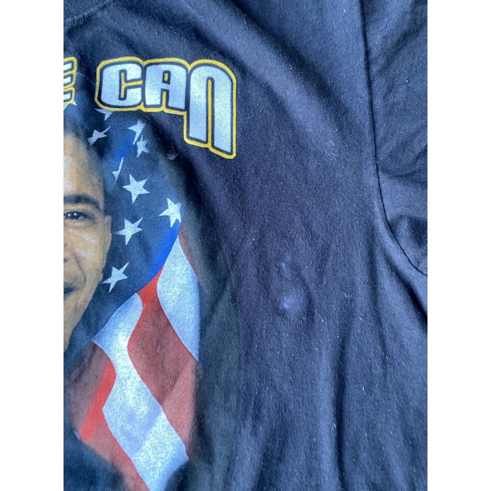 Anvil VINTAGE Barack Obama Yes We Can Campaign T Shirt XL Men Black Nike Anvil Graphic Print Short Sleeve Crew Neck USA 2008 90s Size US XL / EU 56 / 4 - 4 Thumbnail