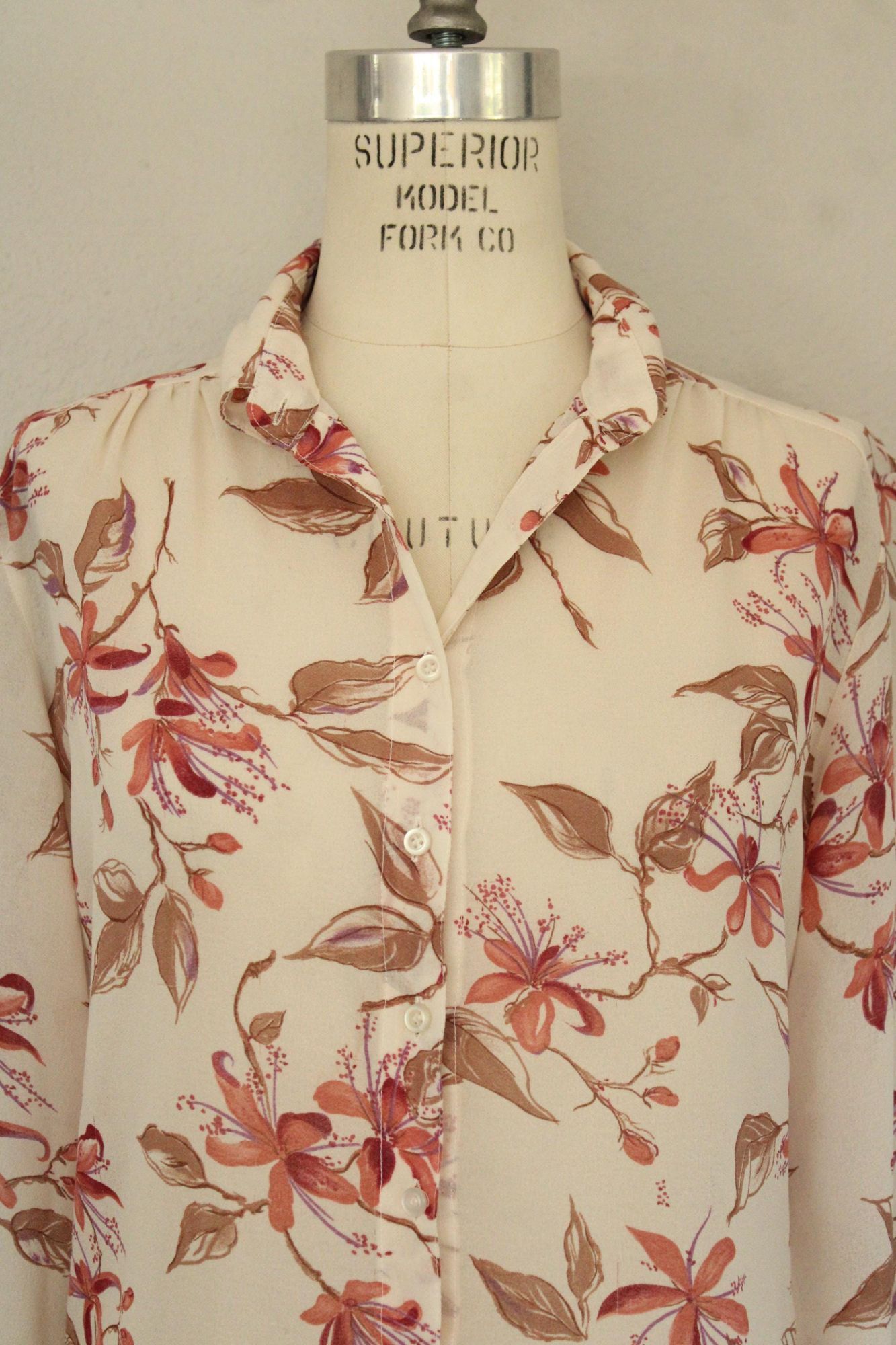 Vintage Vintage 1970s Shirt, Campus Casuals Floral Print Button Down Size L / US 10 / IT 46 - 3 Thumbnail