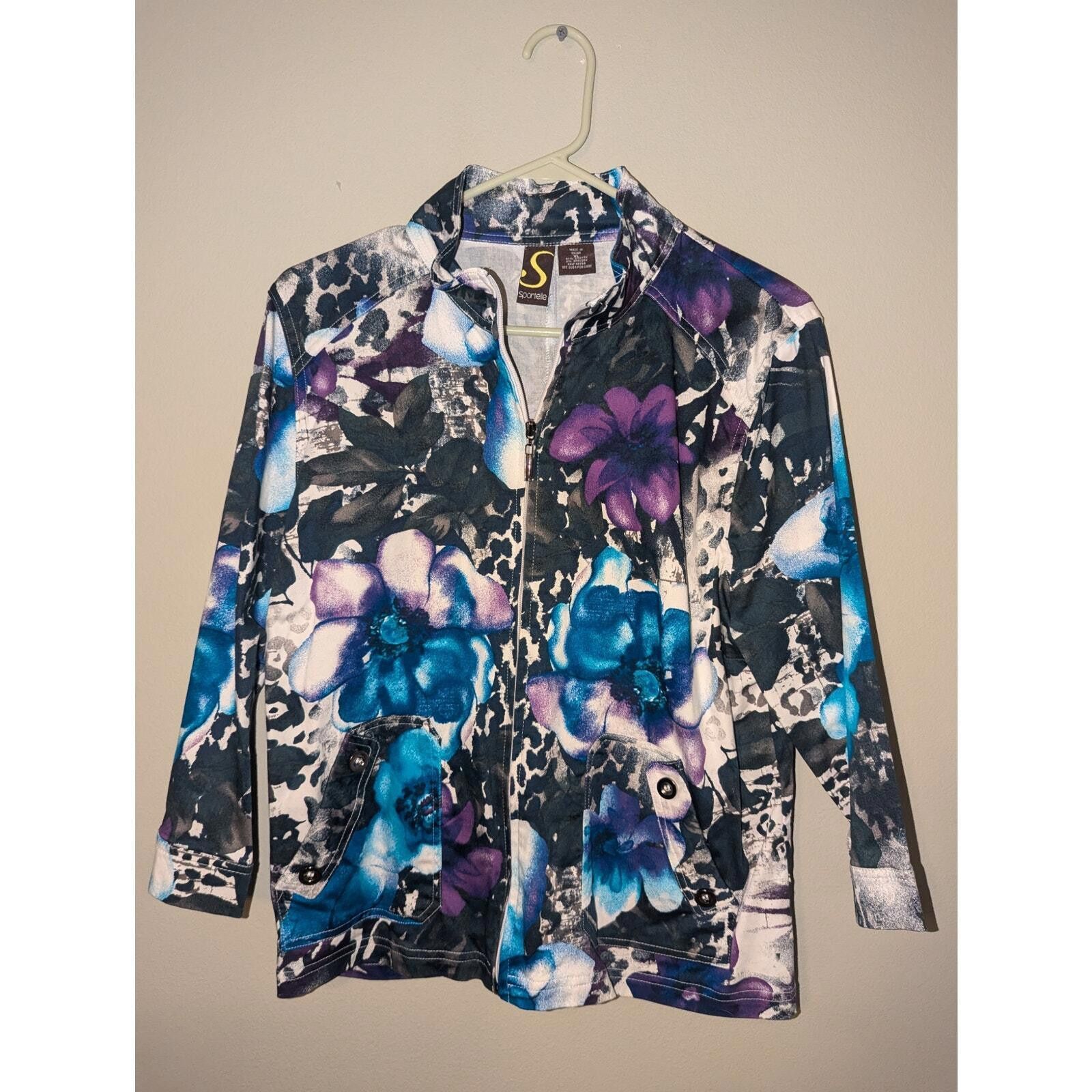 Designer Vintage Sportelle Womens 3/4 sleeve full zip jacket size XL Size XL / US 12-14 / IT 48-50 - 1 Thumbnail