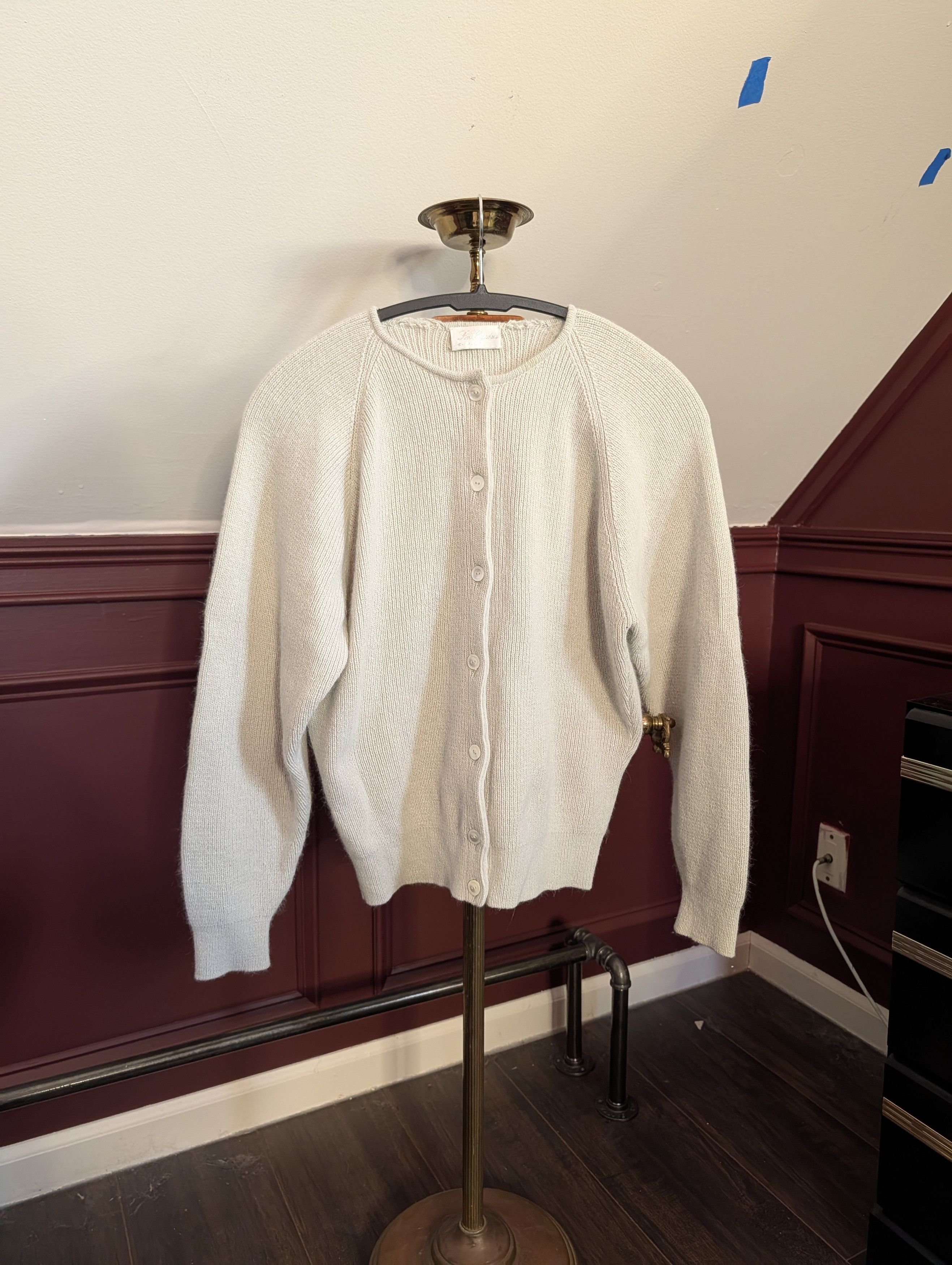 Les Copains VTG angora wool knit lt. Green cardigan sweater 2/M Size M / US 6-8 / IT 42-44 - 1 Thumbnail