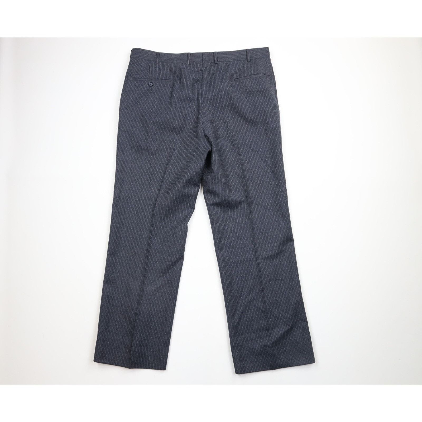 Vintage Vintage 70s Wool Pinstriped 3 Piece Suit Bell Bottoms Size 42R - 20 Thumbnail