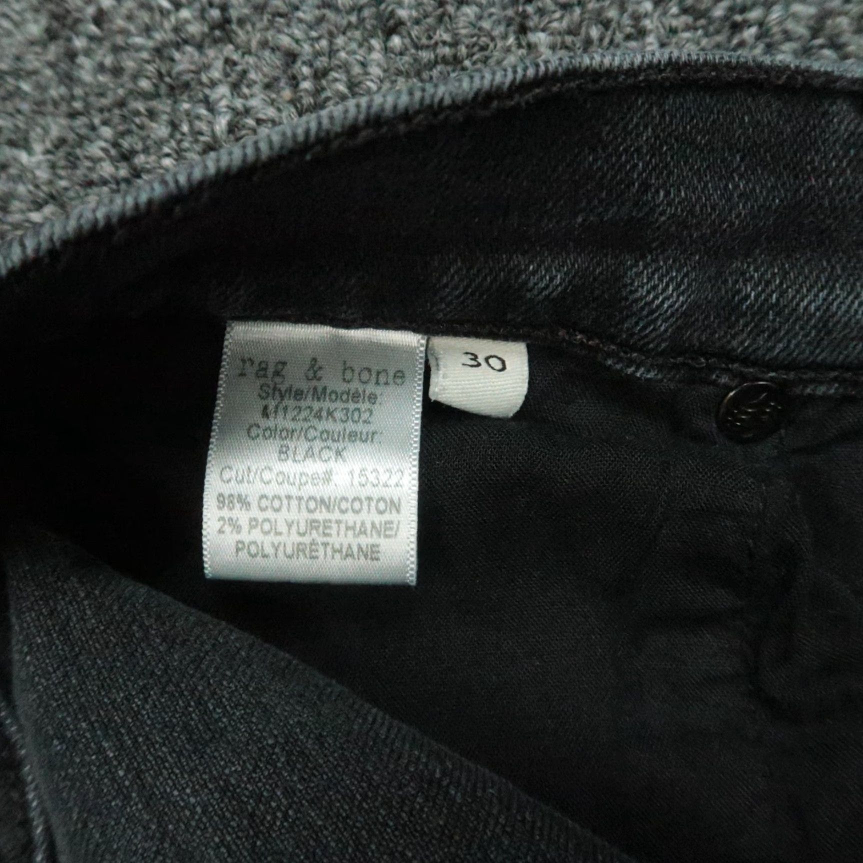 Rag & Bone rag & bone Jeans Men 28x28 Black Slim 5-Pocket Denim Button Fly Size US 28 / EU 44 - 7 Thumbnail