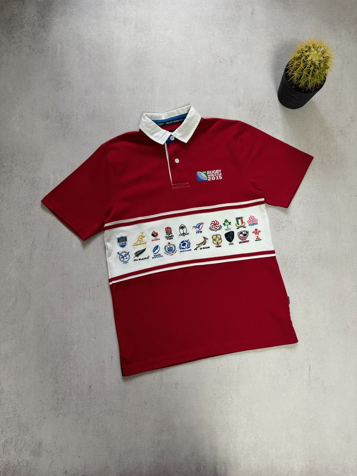 Vintage Vintage England Rugby World Cup 2015 All Teams Polo T Shirt Size US S / EU 44-46 / 1 - 1 Thumbnail