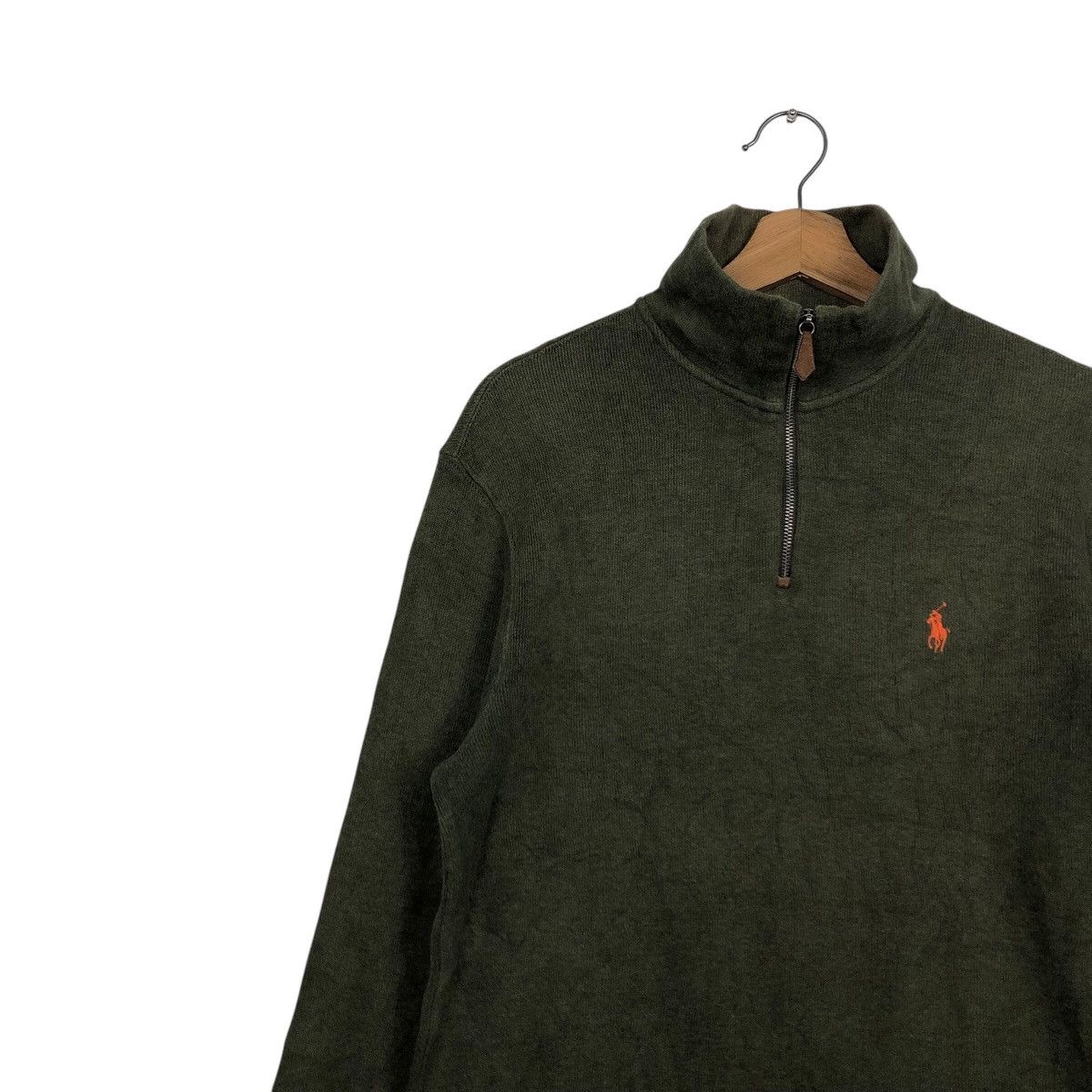 Polo Ralph Lauren 📌Rich Green Vintage Half Zipper Sweater Polo Ralph Lauren Size US M / EU 48-50 / 2 - 8 Thumbnail