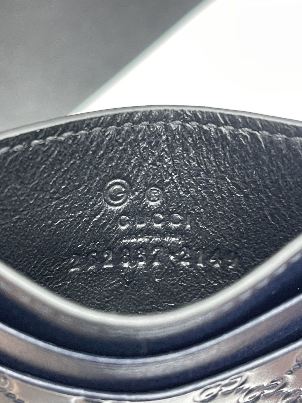 Gucci Gucci Micro Guccissima Navy Blue Card Holder Size ONE SIZE - 6 Thumbnail