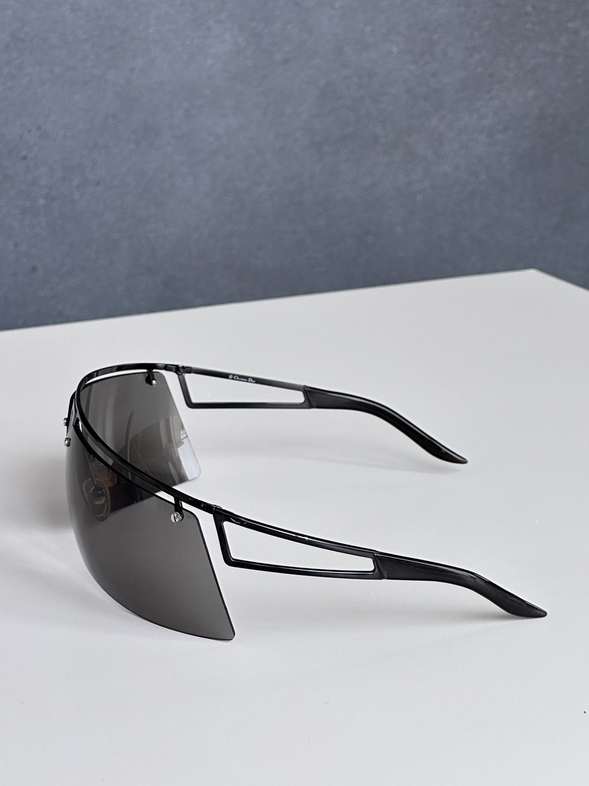 Dior DIOR Rave Party Shield Mask Oversized Black Sunglasses Y2K Size ONE SIZE - 3 Thumbnail