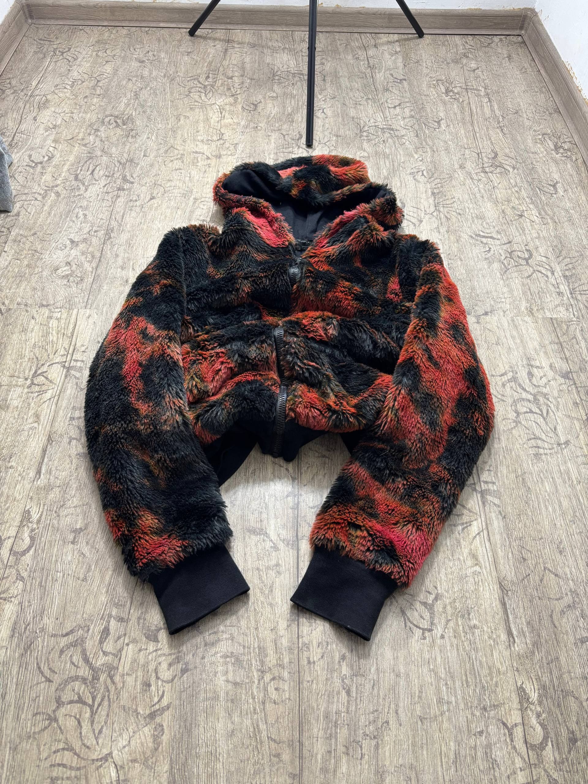 RARE KAPITAL BALENC1AGA PUNK STYLE FUR FLEECE BOMBER JACKET