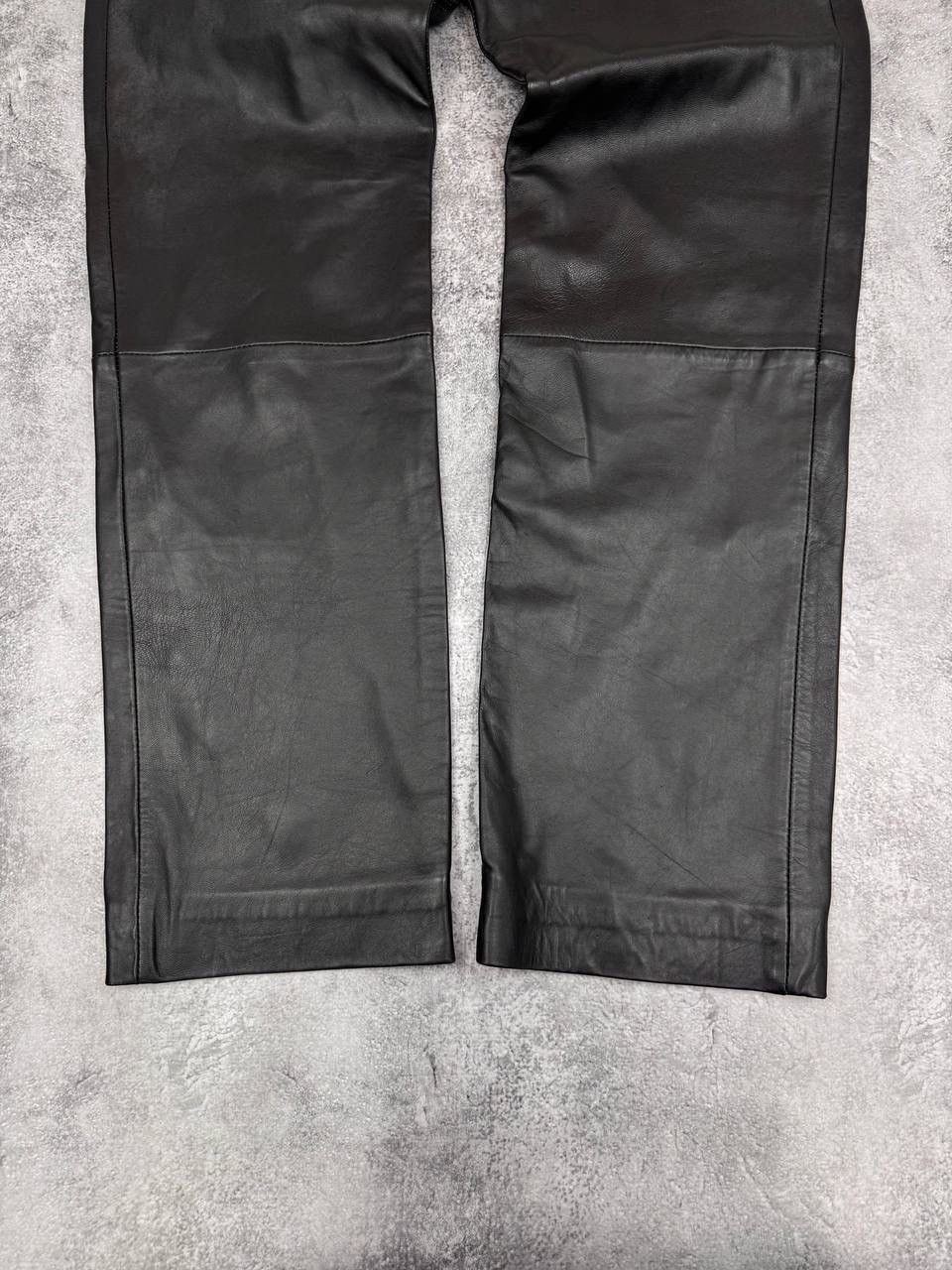 Genuine Leather Men's Black Genuine Leather Trousers Classic Size S Size US 32 / EU 48 - 2 Thumbnail