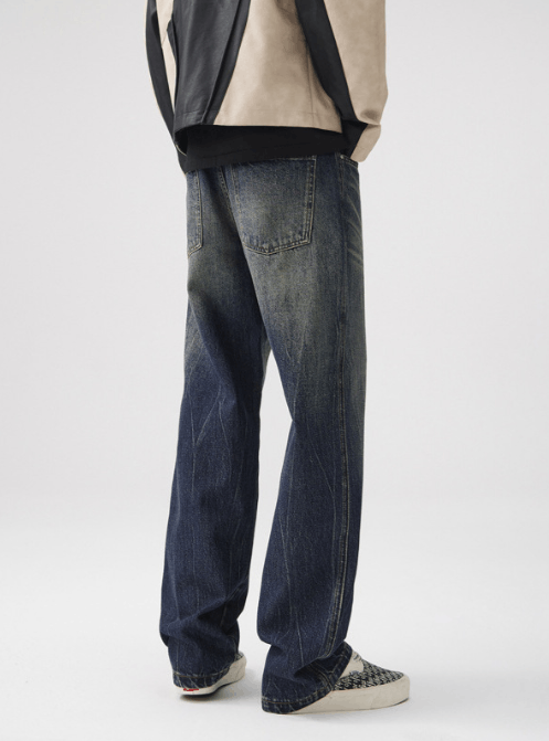 Japanese Brand Japanese retro trend washed distressed straight jeans Size US 32 / EU 48 - 3 Thumbnail