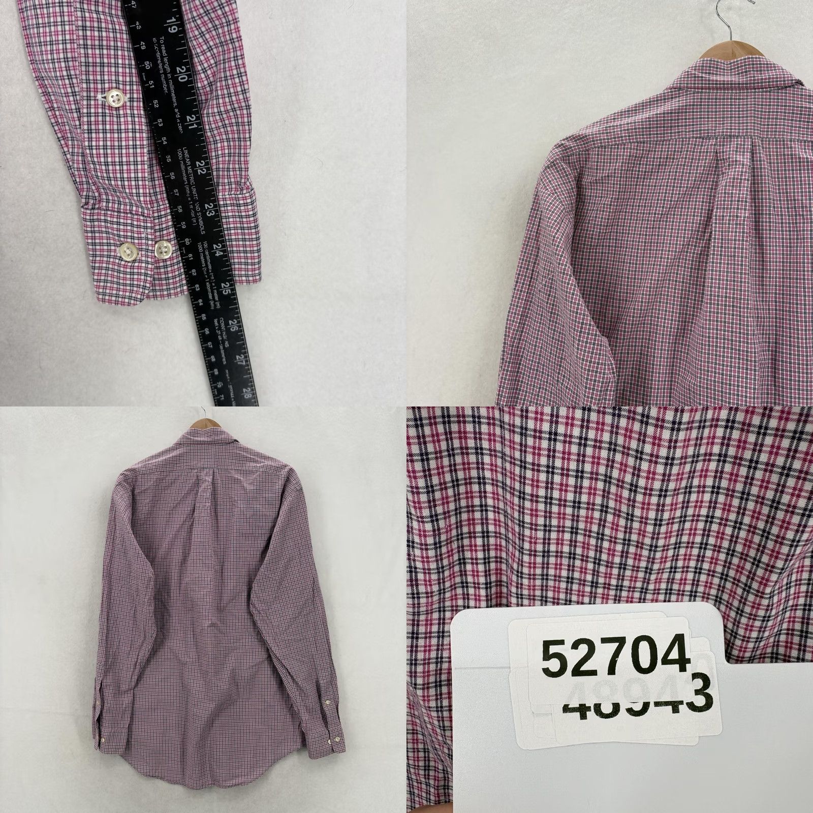 Ralph Lauren VINTAGE Ralph Lauren Shirt Mens Red Check Long Sleeve Yarmouth 15.5 34/35 90s Size US L / EU 52-54 / 3 - 8 Thumbnail