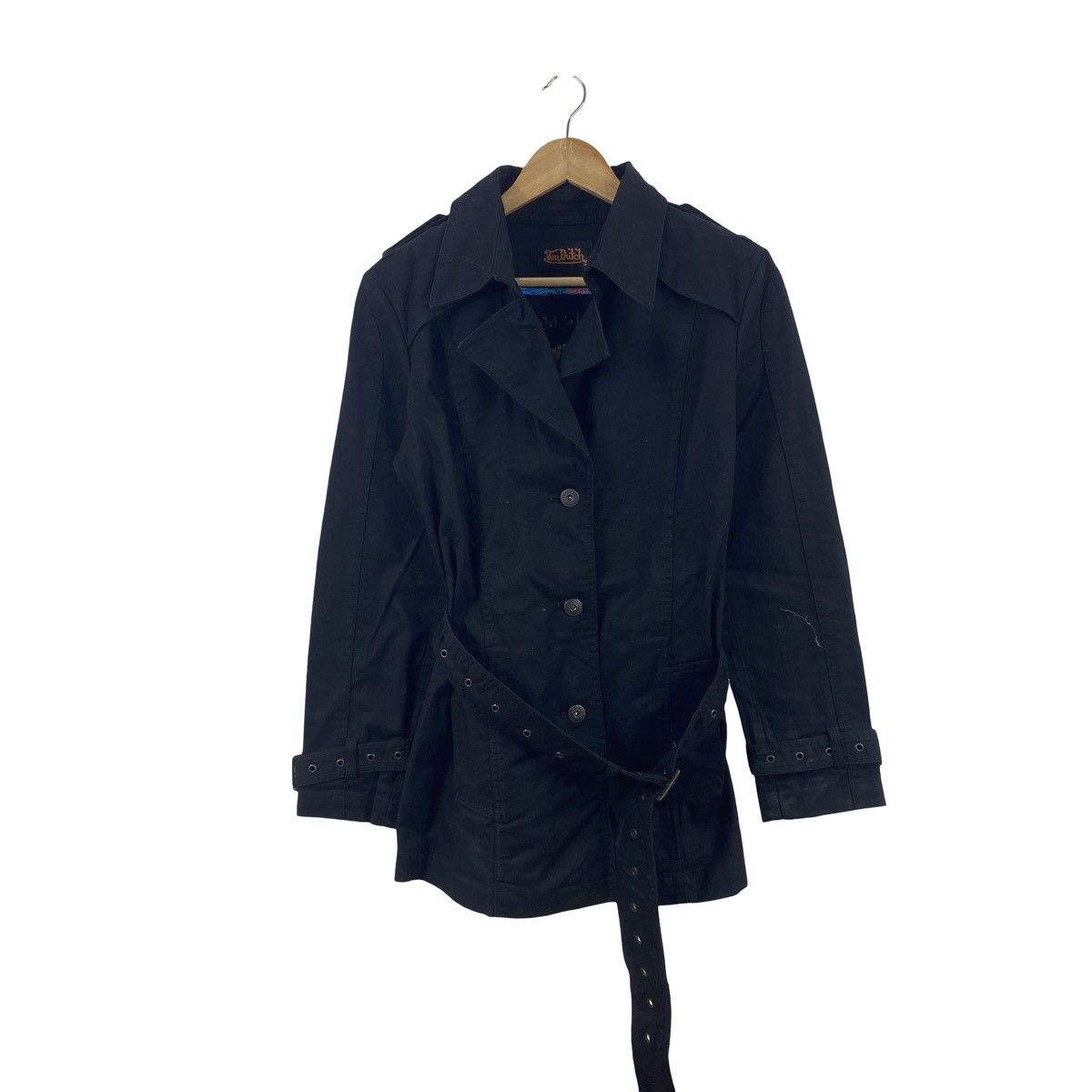 Von Dutch Vintage VON DUTCH Belted Trench Coat Jacket Military Style Size L / US 10 / IT 46 - 1 Thumbnail