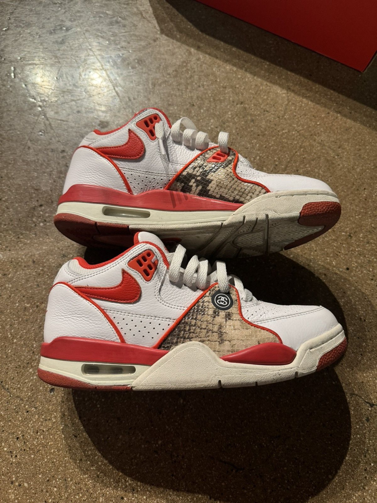 Nike × Stussy Nike x Stussy Air Flight ‘89 Low SP Habanero Red Size US 7 / EU 40 - 1 Thumbnail