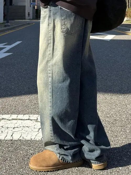 Japanese Brand × Vintage Washed Skate Baggy Denim Jeans Loose Fit Size US 33 - 3 Thumbnail