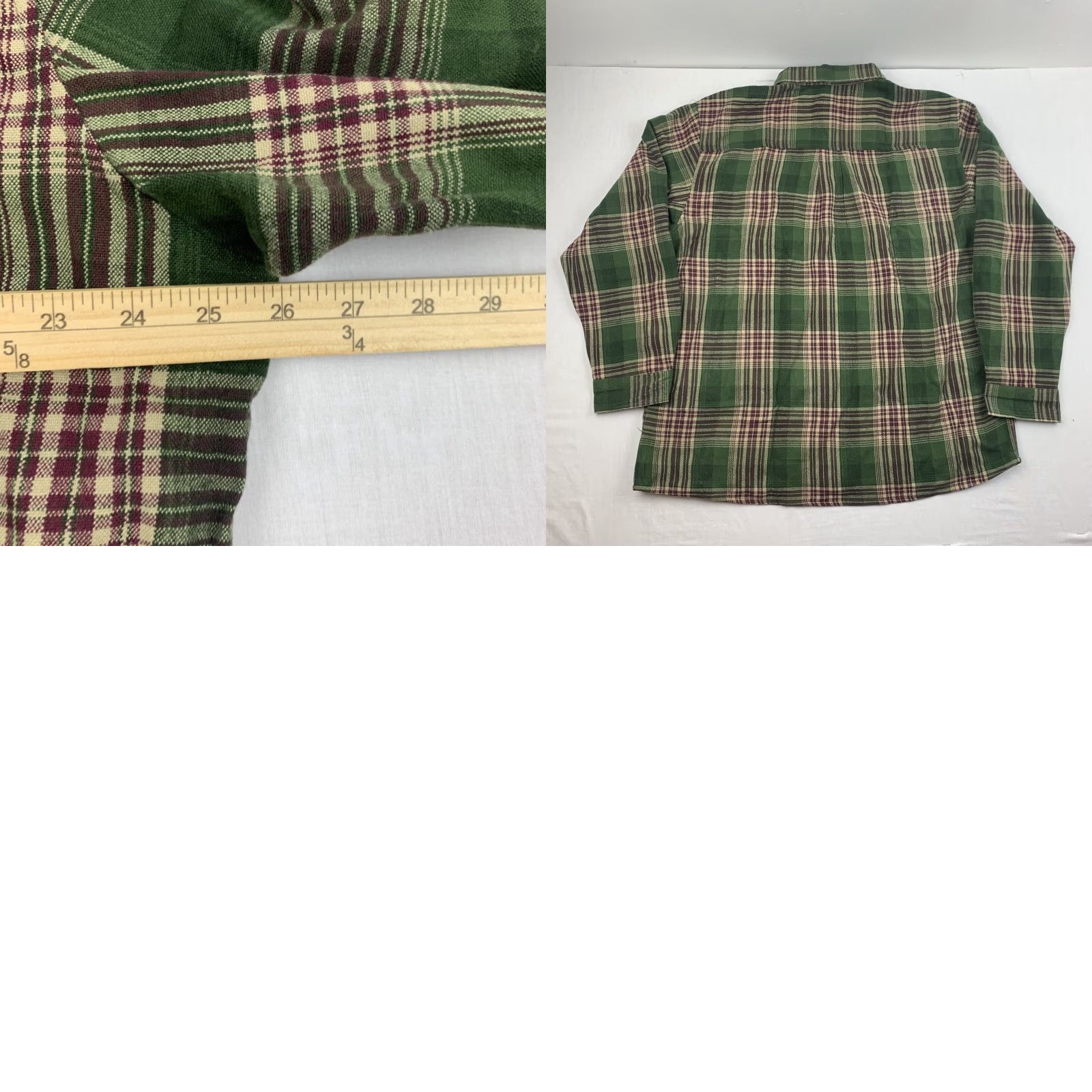 Blair VINTAGE John Blair Flannel Shirt Men Adult XL Green Plaid Outdoor Nature 80s Size US XL / EU 56 / 4 - 8 Thumbnail