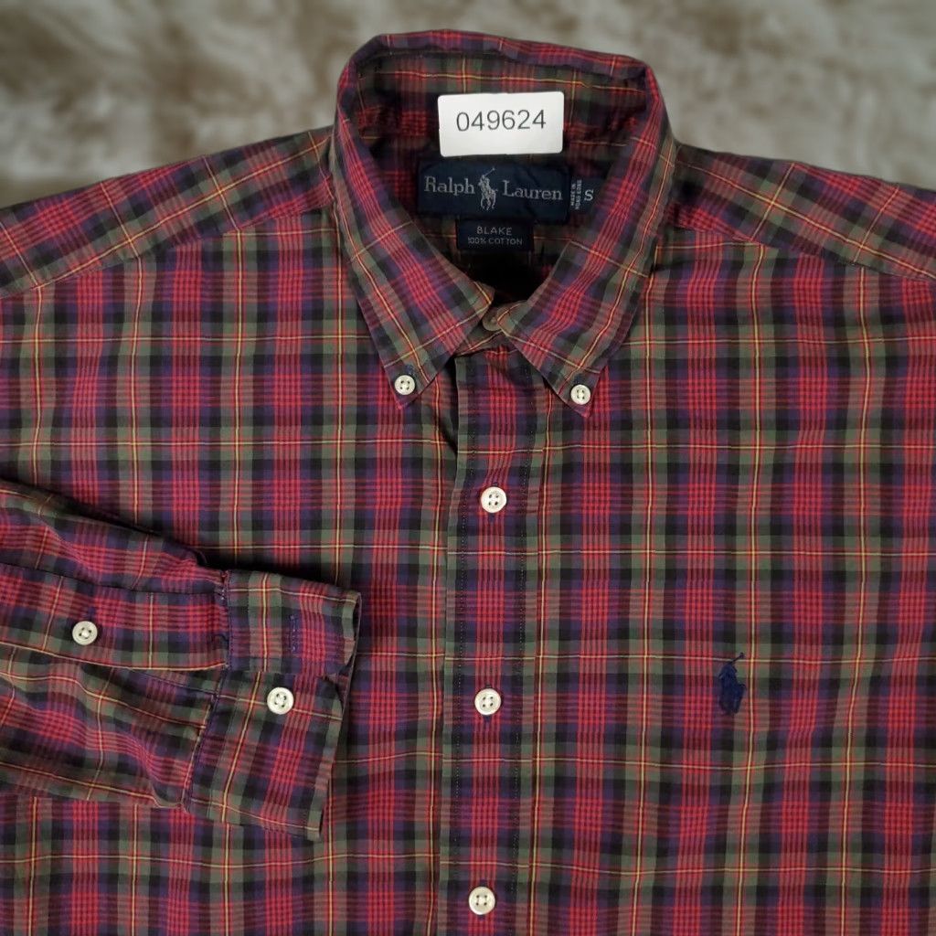 Ralph Lauren VINTAGE Ralph Lauren Shirt Mens Small Casual Button-Up Long Sleeve Red Plaid Cotton Size US S / EU 44-46 / 1 - 1 Thumbnail