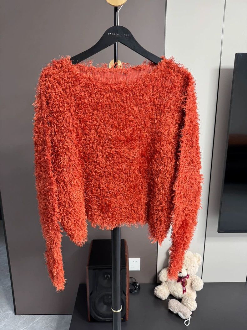 Issey Miyake Issey Miyake size:2 A long-sleeved reddish-brown knitted s Size S / US 4 / IT 40 - 1 Thumbnail