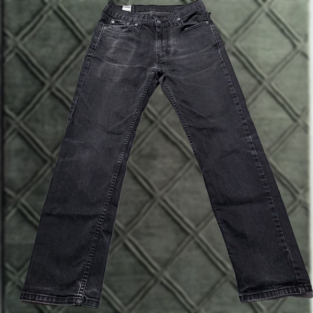 Levi's Levi's 514 Jeans Men Slim Mid 30x30 Black Distressed Straight Denim Jeans Size US 30 / EU 46 - 1 Thumbnail