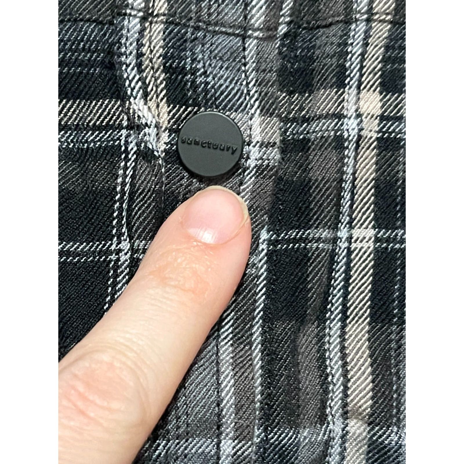 Sanctuary Sanctuary Shirt Women Large Black White Plaid Button-Up Long Sleeve Collared Size L / US 10 / IT 46 - 5 Thumbnail