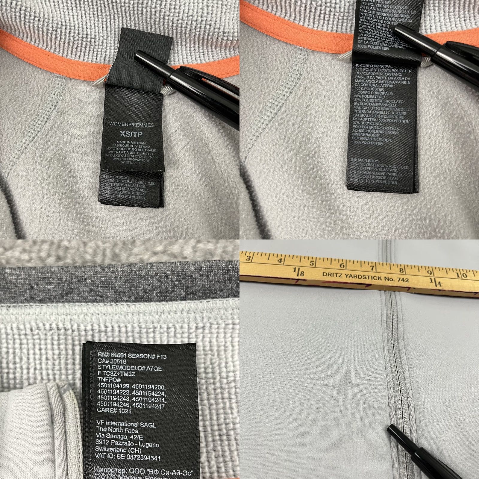 The North Face The North Face Womens Jacket XS Gray Flashdry Fleece Lined Lightweight Hiking Size XS / US 0-2 / IT 36-38 - 8 Thumbnail