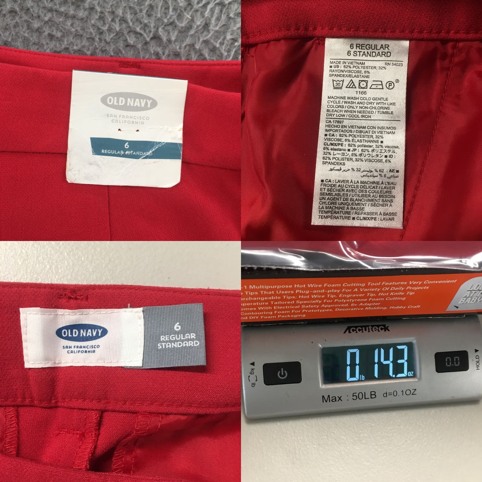 Old Navy Old Navy Dress Pants Women 6 Red Mid Rise Flat Front Casual NEW Trouser Pants Regular Straight Pant Size 28" / US 6 / IT 42 - 9 Thumbnail