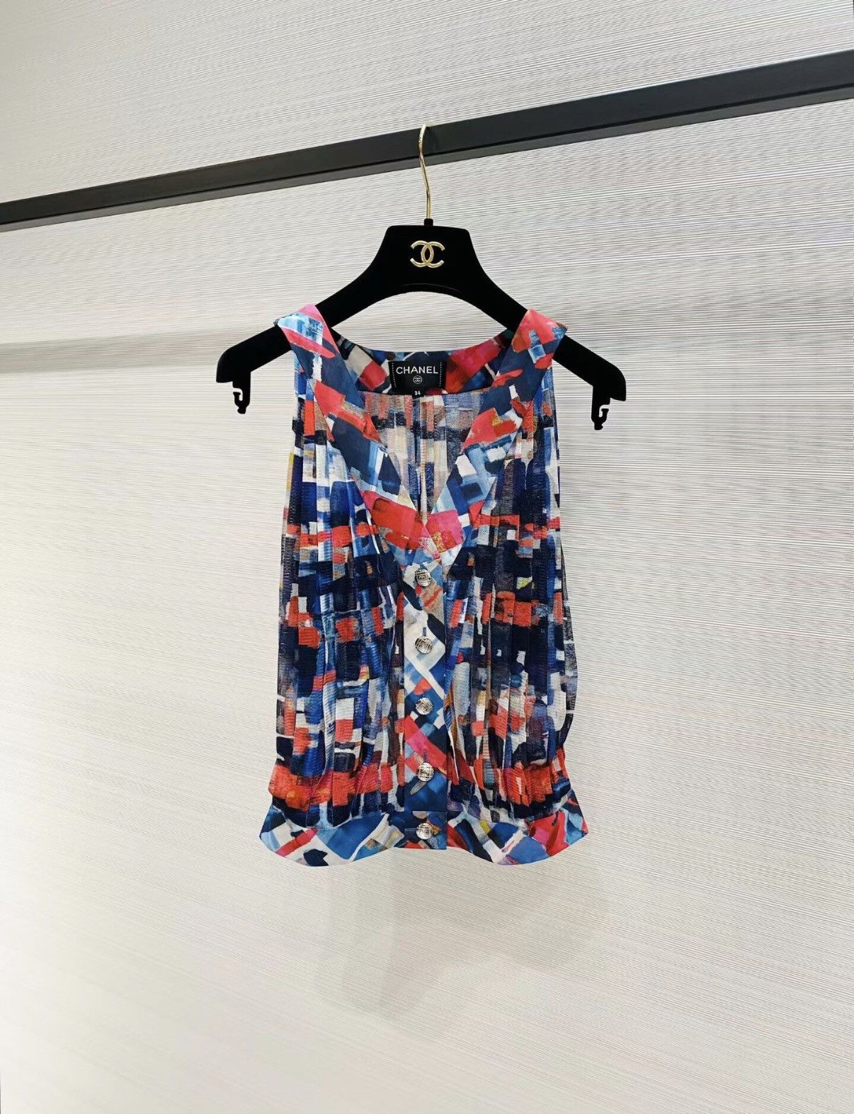 Chanel Chanel Color Block Sleeveless Silk Top J33 Size XXS / US 00 / IT 34 - 1 Thumbnail