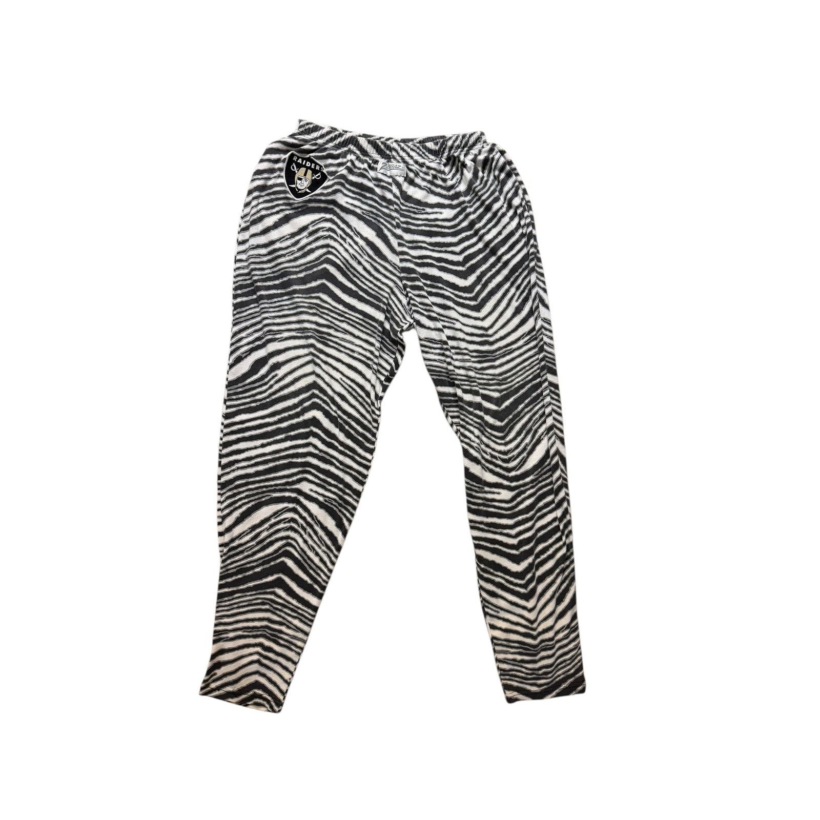 Zubaz Zubaz - NFL Raiders Zebra Stripe Sweatpants USA Made Vintage Size US 35 - 1 Thumbnail