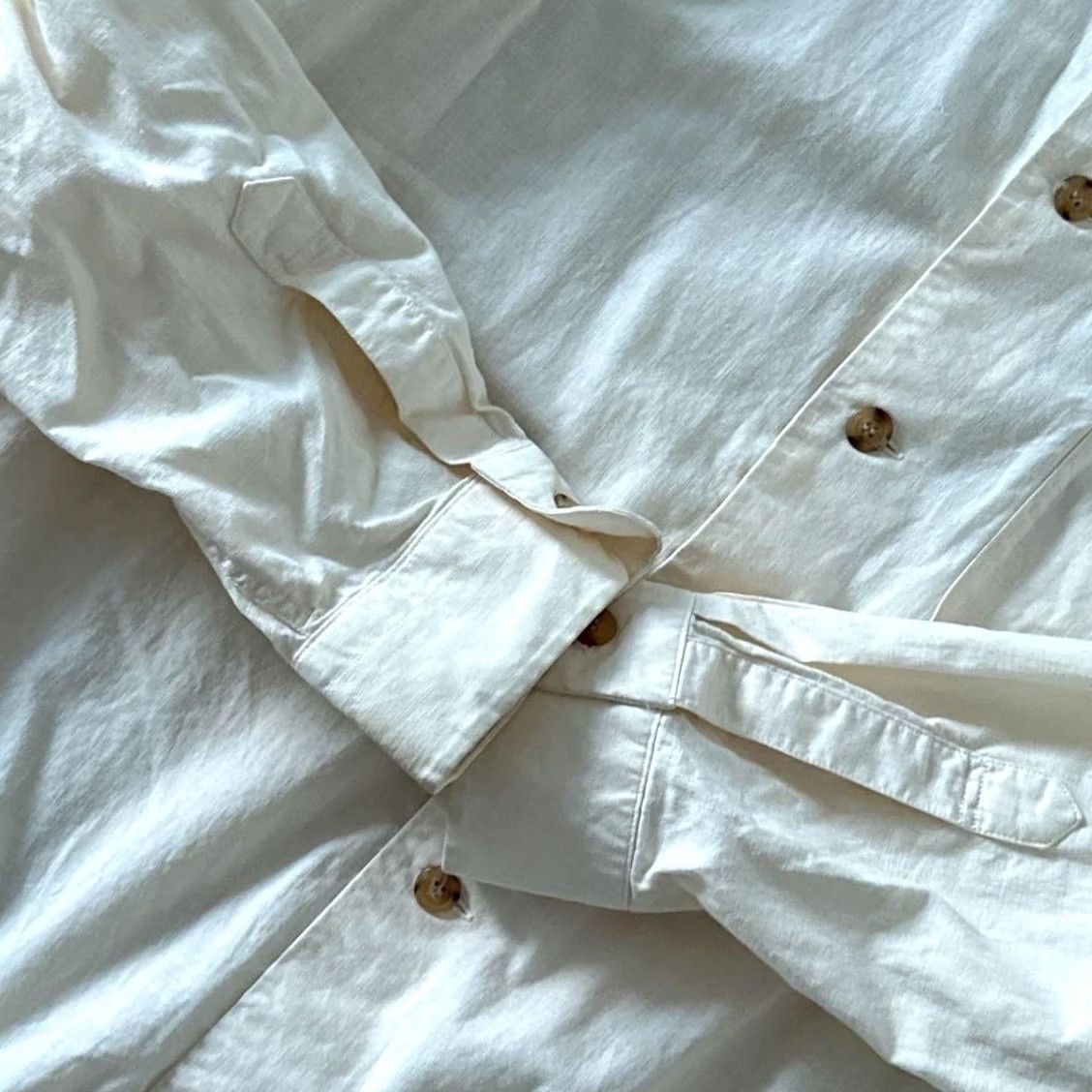 Issey Miyake ISSEY MIYAKE 90S BAND COLLAR SHIRT SIZE L NATURAL COTTON MEN USED Size US L / EU 52-54 / 3 - 4 Thumbnail