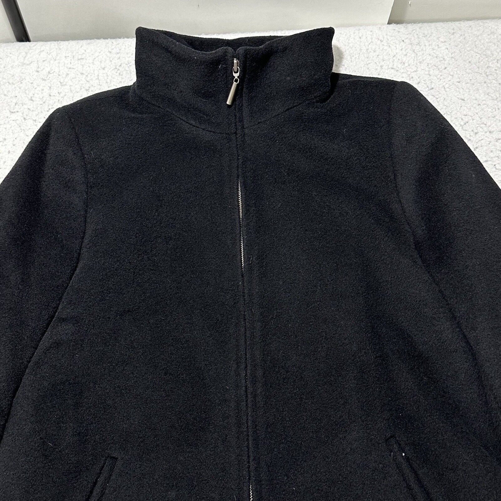 Other Dana Buchman 8 Black Wool Angora Blend High Neck Coat Jacket Size M / US 6-8 / IT 42-44 - 2 Thumbnail