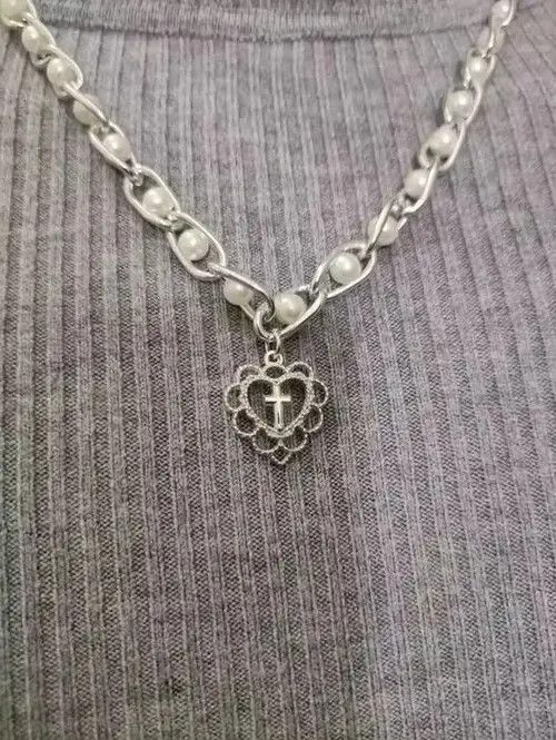Jewelry Cross Heart Streetwear Necklace Chain Size ONE SIZE - 3 Thumbnail
