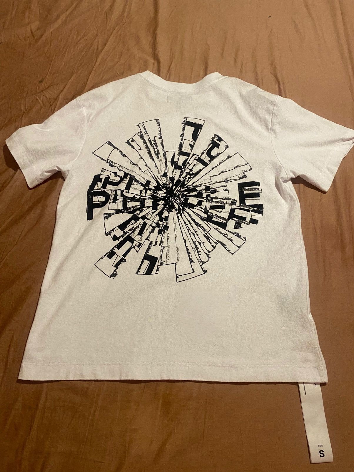 Purple Brand Purple Brand Cracked White Tee Size US S / EU 44-46 / 1 - 1 Thumbnail