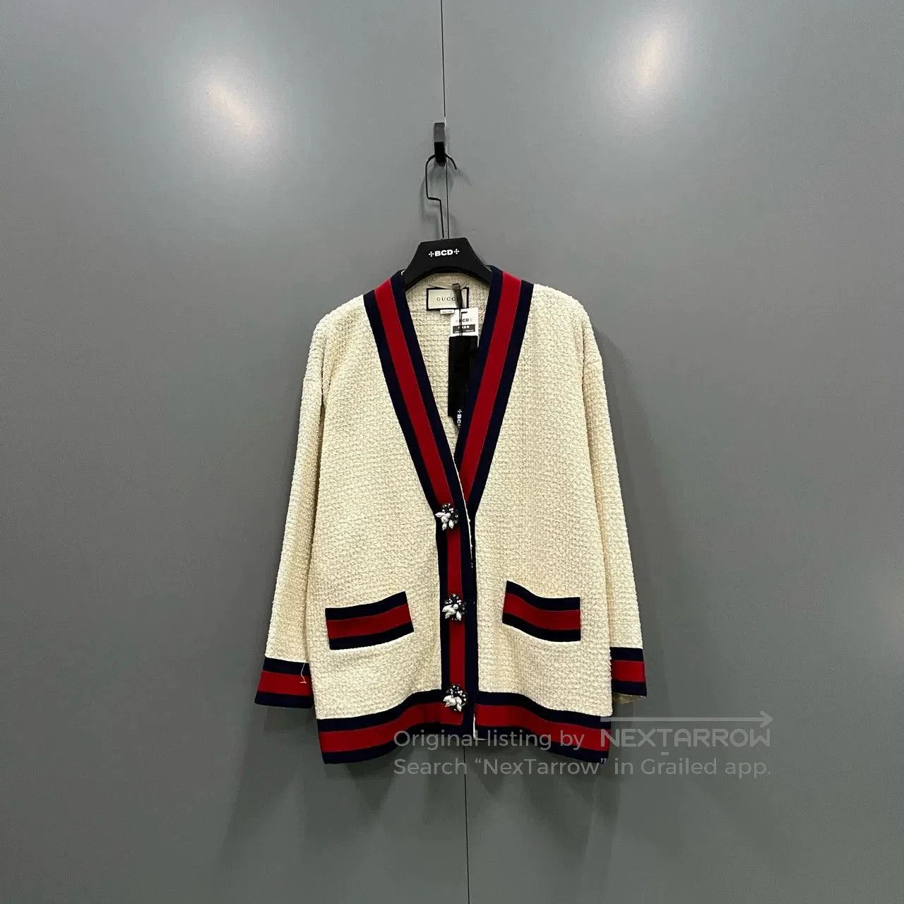 Gucci Gucci Colorblock Trim V-Neck Cardigan. Size S / US 4 / IT 40 - 1 Thumbnail