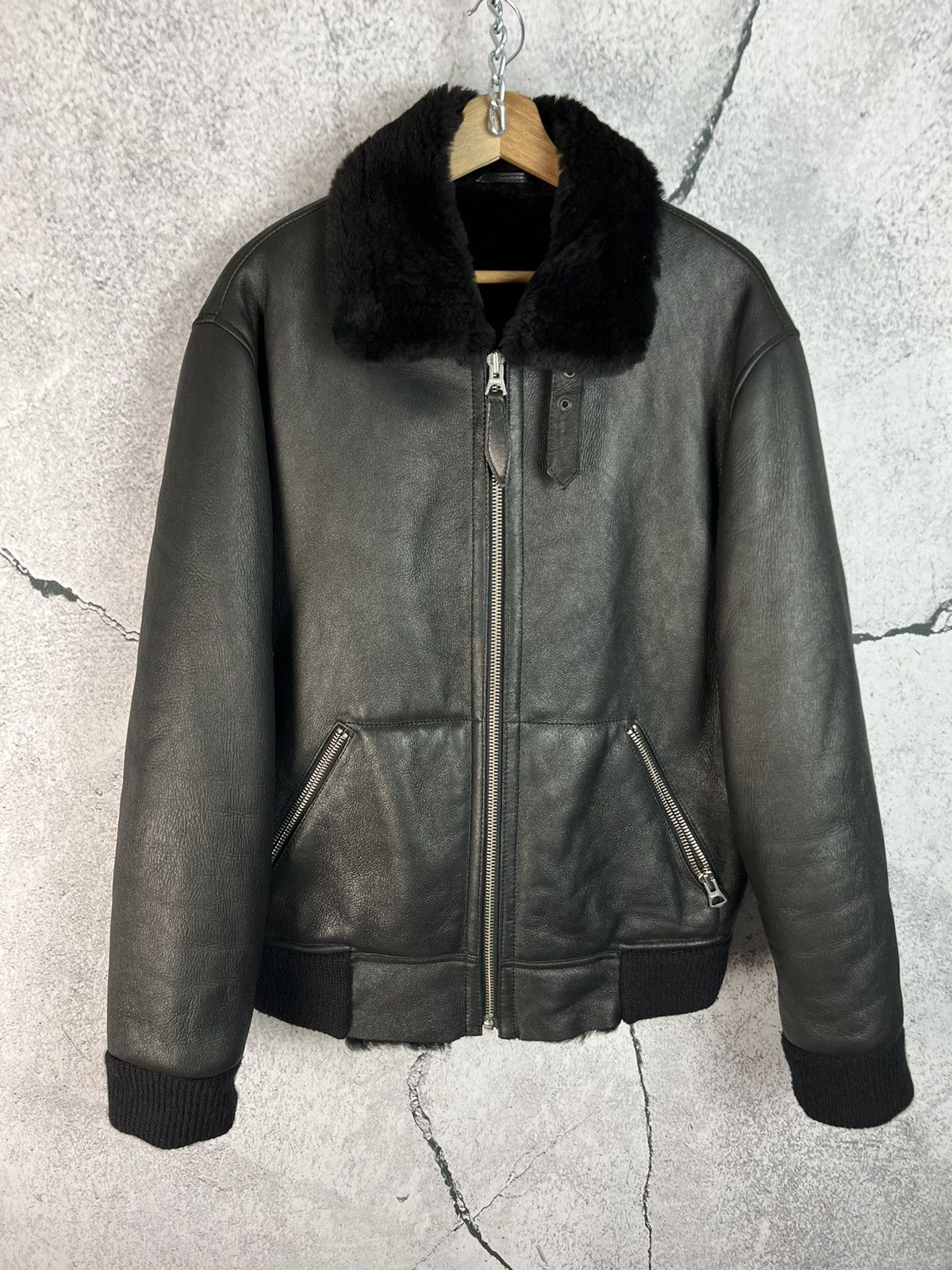 Schott Schott NYC Classic B-3 Sheepskin Leather Bomber Jacket | Grailed