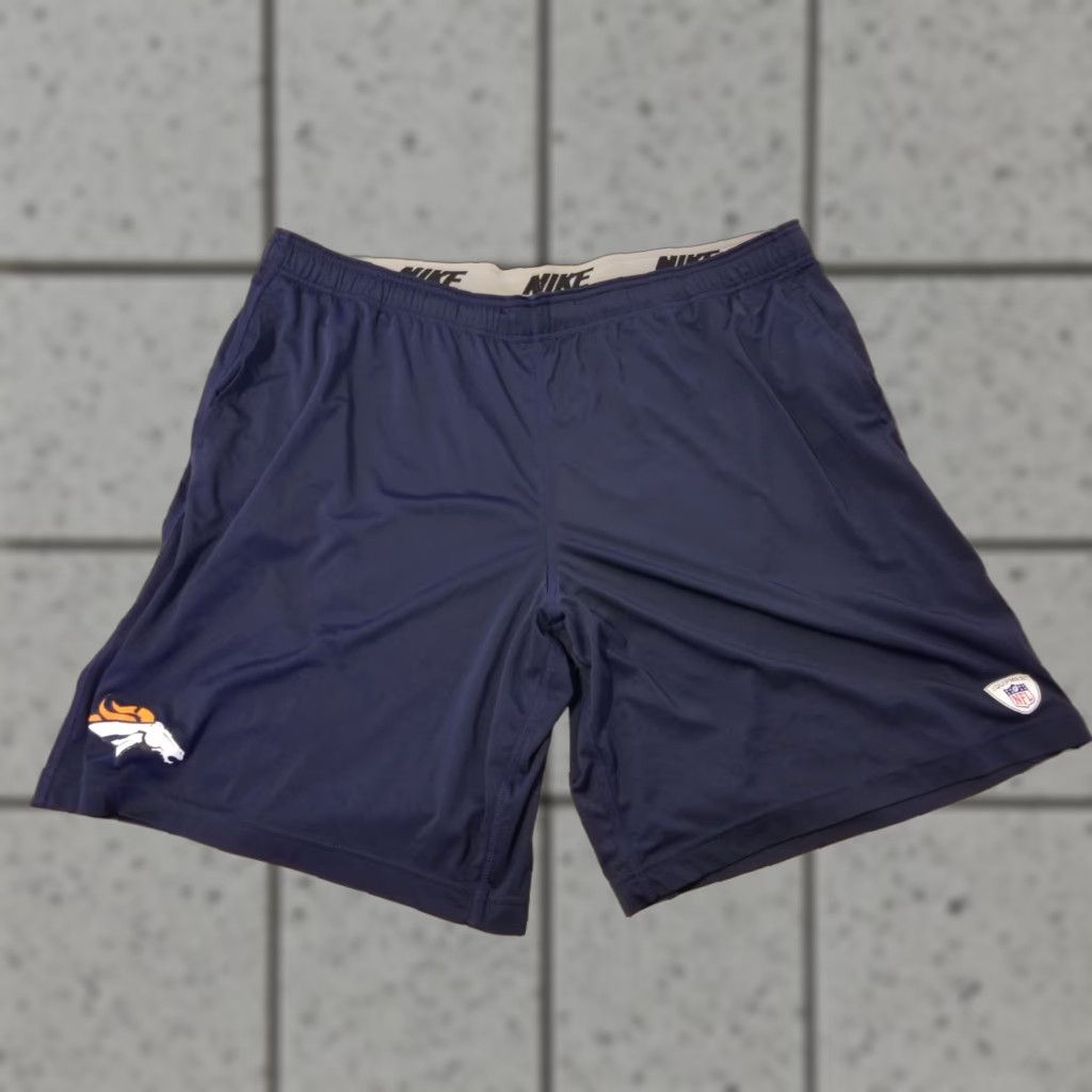 Nike Nike Denver Broncos Shorts Mens 3XL Athletic Navy Blue Basketball Gym Workout Size US 39 - 1 Thumbnail