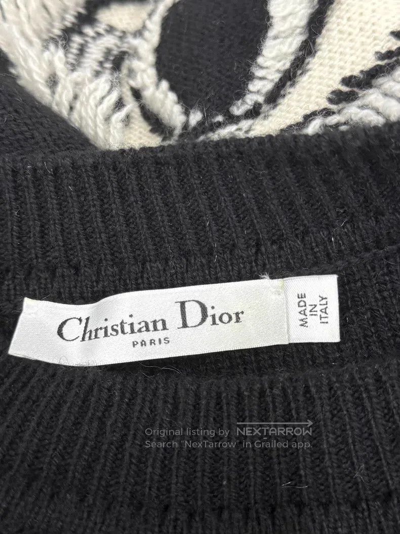 Dior Dior Black back tassel 8-character cashmere sweater Size XS / US 0-2 / IT 36-38 - 4 Thumbnail