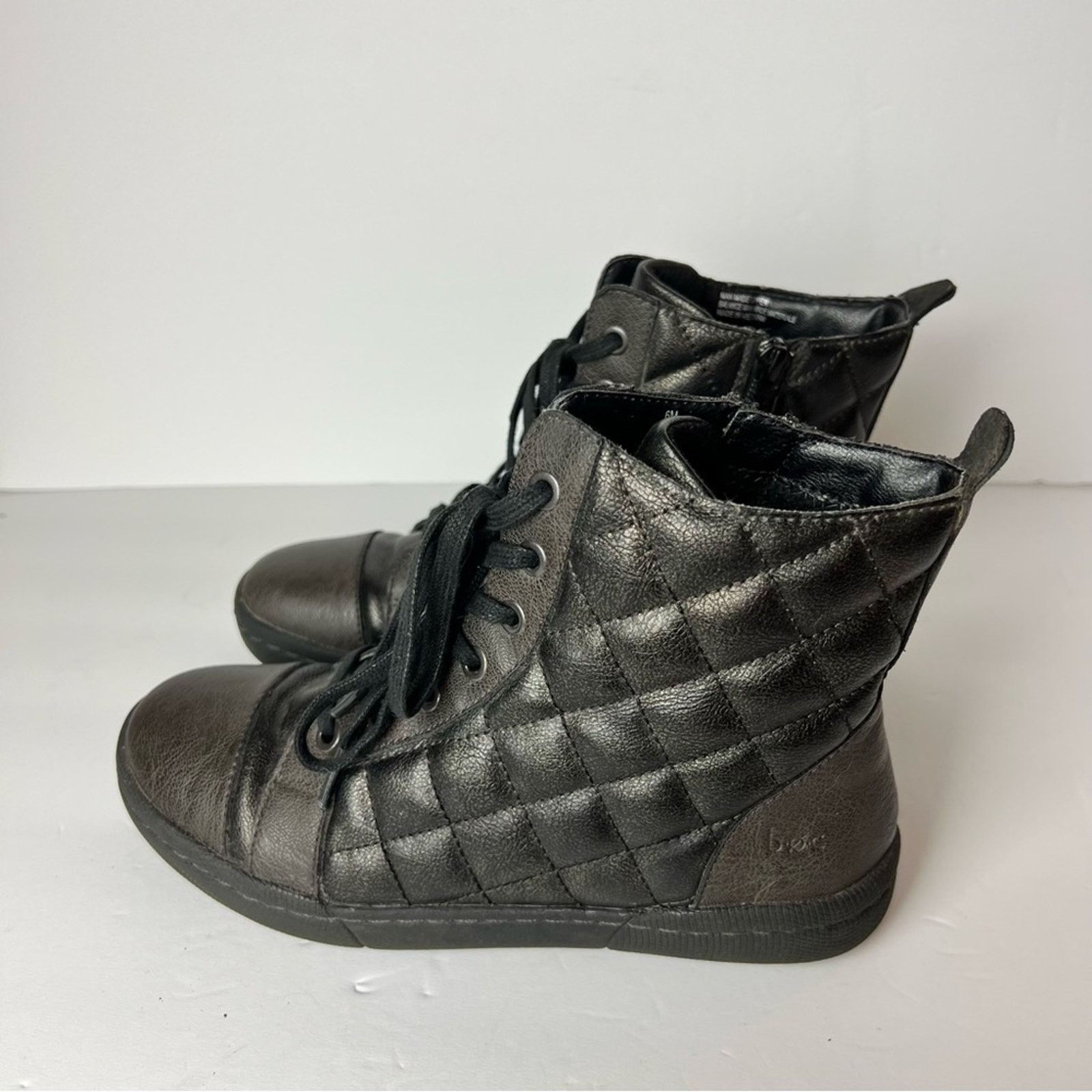 Boc Boc Leather Grey Leather Quilted Side Zip Booties Women 6M Size US 6 / IT 36 - 12 Thumbnail