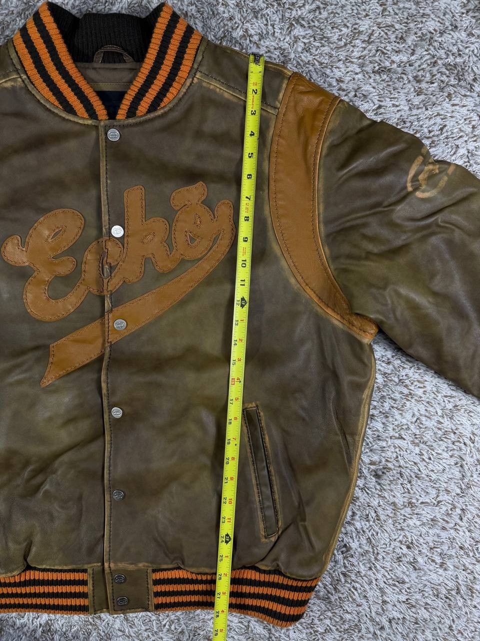 Ecko Unltd. Ecko Unltd Vintage Leather Bomber Jacket Y2K Varsity Size US XL / EU 56 / 4 - 7 Thumbnail