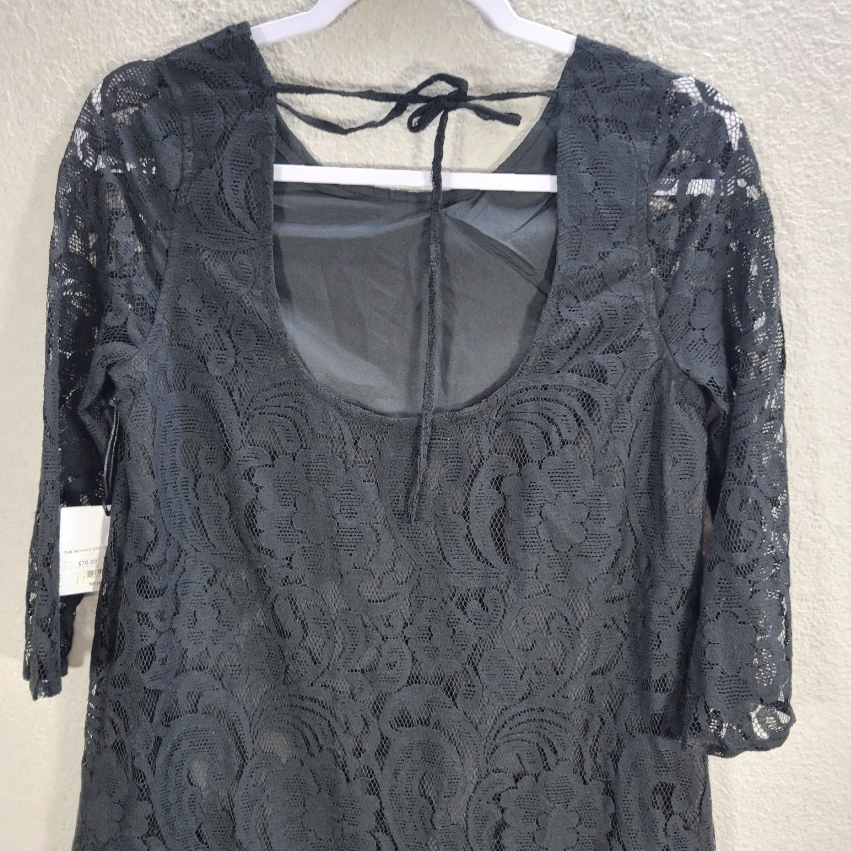 BB Dakota BB Dakota Jack Black Lace Shift Dress Mini Open Back Sheer Cocktail Evening Sz S Women Dresses Size S / US 4 / IT 40 - 4 Thumbnail