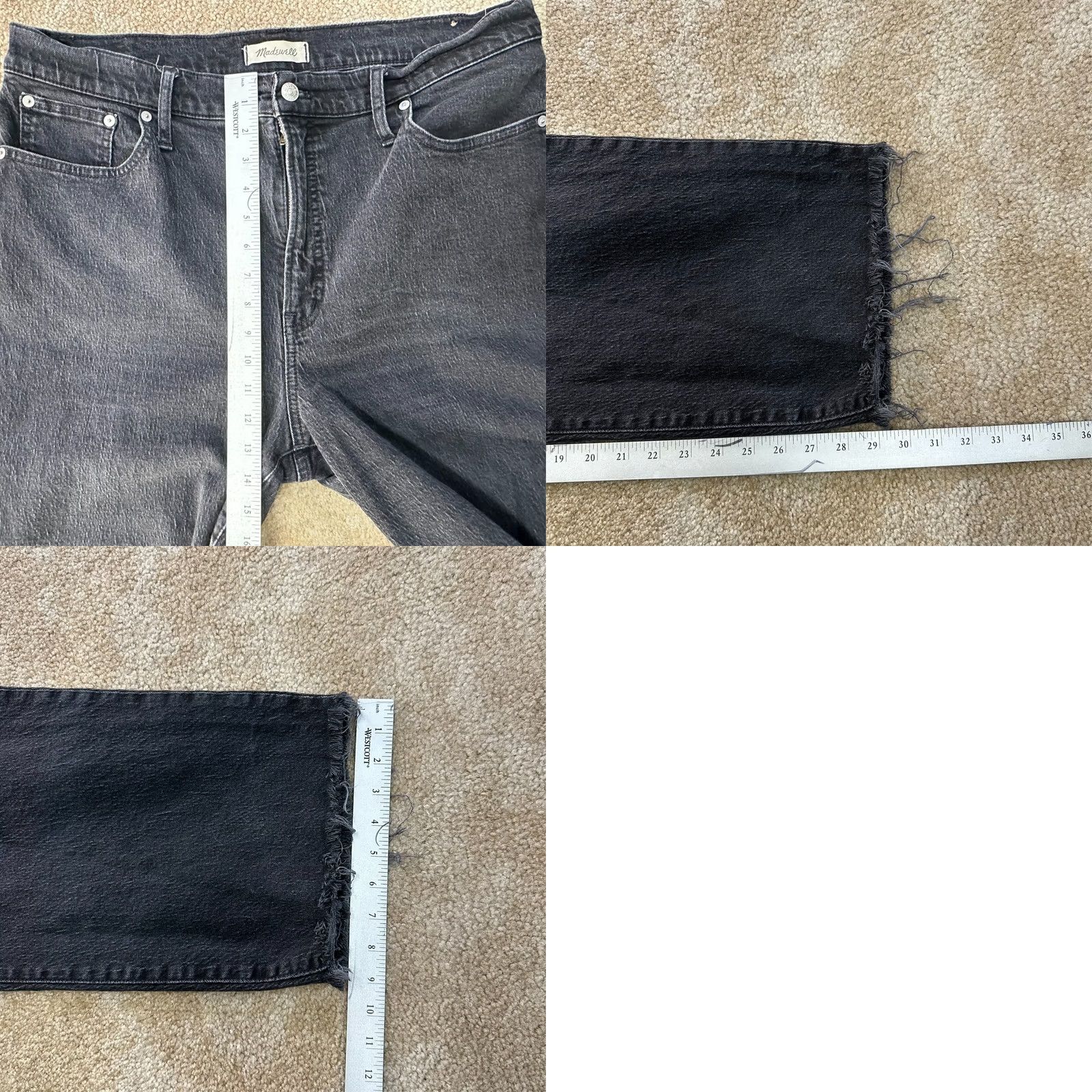 Madewell Madewell Jeans Womens 33 Wide-Leg Black Denim 90s Preppy High Rise Inseam 29 Inseam 29 Size 24" / US 00 / IT 34 - 9 Thumbnail