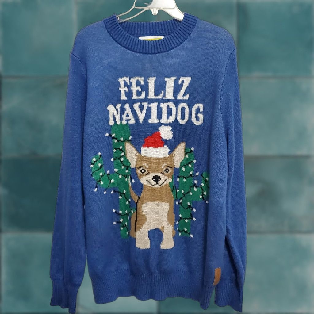 Vintage VINTAGE Tipsy Elves Sweater Men XL Blue Ugly Christmas Feliz Navidog Knit Pullover Size US XL / EU 56 / 4 - 1 Thumbnail