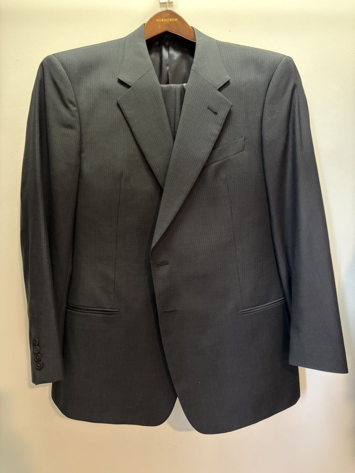 Armani Collezioni Two-Piece Black Suit (46R, 40x29 Pant)
