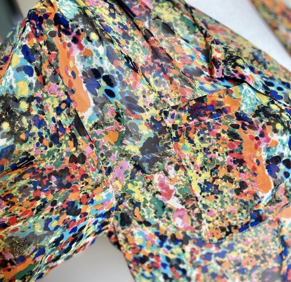 Other MULTI COLOR PAINT SPLATTER SEMI SHEER BLOUSE Size S Size S / US 4 / IT 40 - 6 Thumbnail