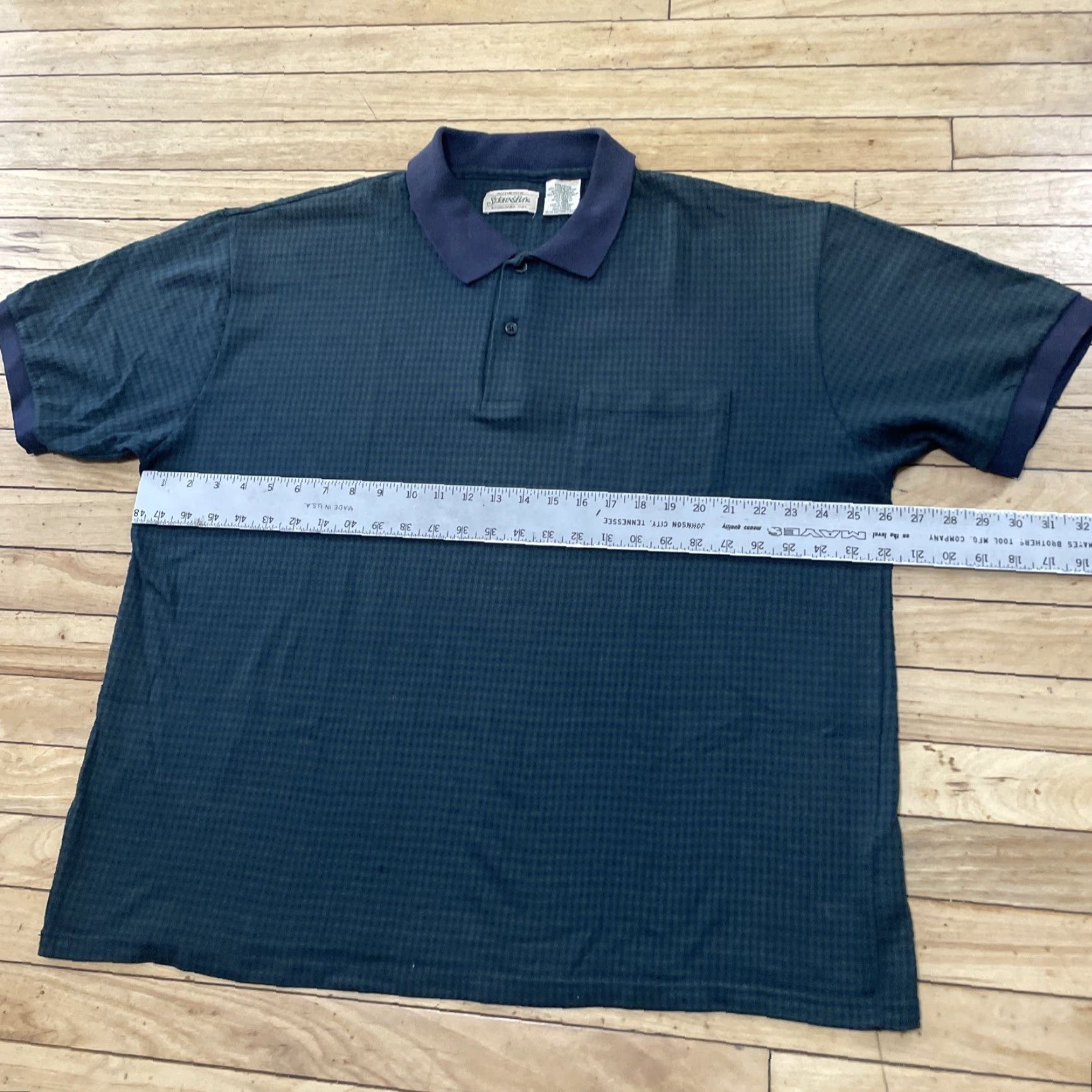 Vintage VINTAGE St. John's Bay Polo Shirt Men 2XL Blackwatch Geometric Green Blue Grunge Polo Shirt Mens 90s"} Size US XXL / EU 58 / 5 - 5 Thumbnail