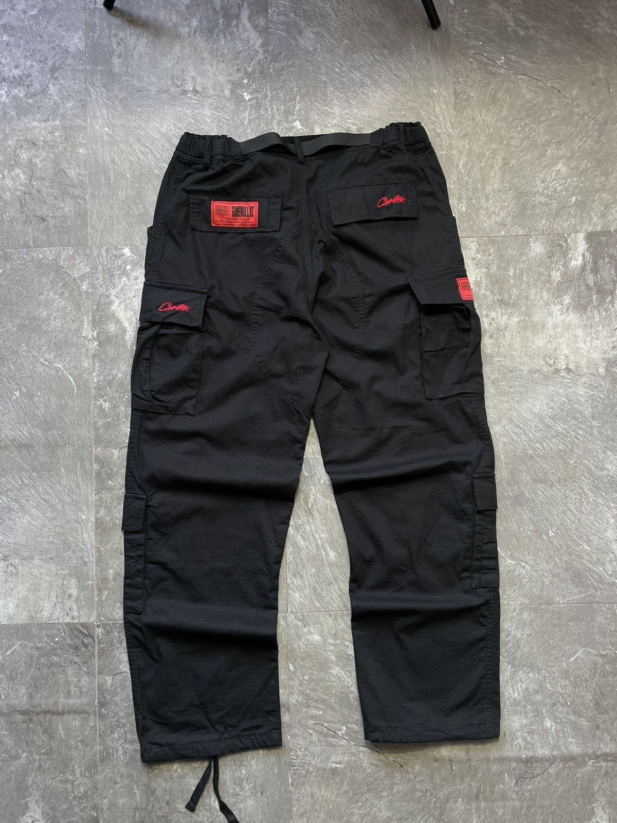 Corteiz Vintage Corteiz Cargo Pants Black Big Logo Red Size US 34 / EU 50 - 6 Thumbnail