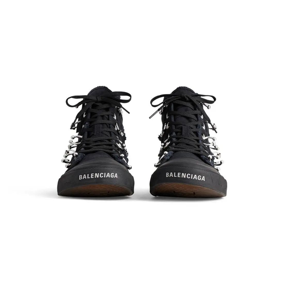 Balenciaga o1mt1gz1224 Paris High Top Sneaker With Piercings in Black Size US 11 / EU 44 - 9 Thumbnail