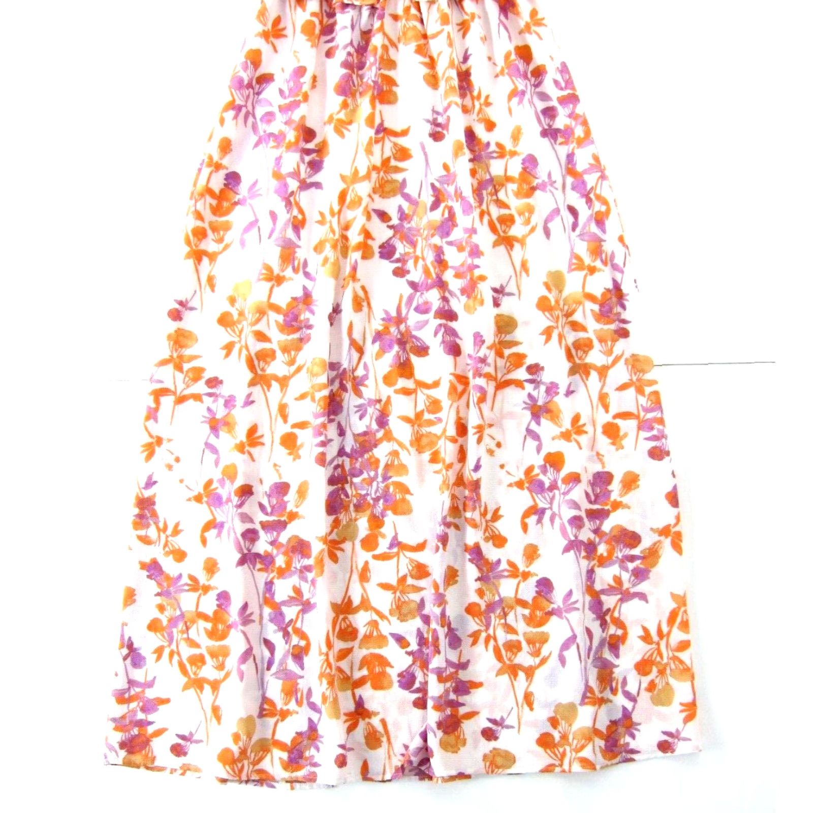 Vintage Maison Tara Orange Purple Floral High Neck Sleeveless Long Maxi Tank Sun Dress 8 Size M / US 6-8 / IT 42-44 - 6 Thumbnail